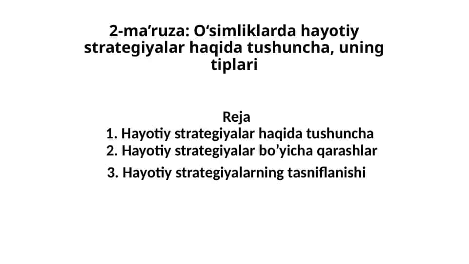 Hayotiy strategiyalar va ontogenetik taktika