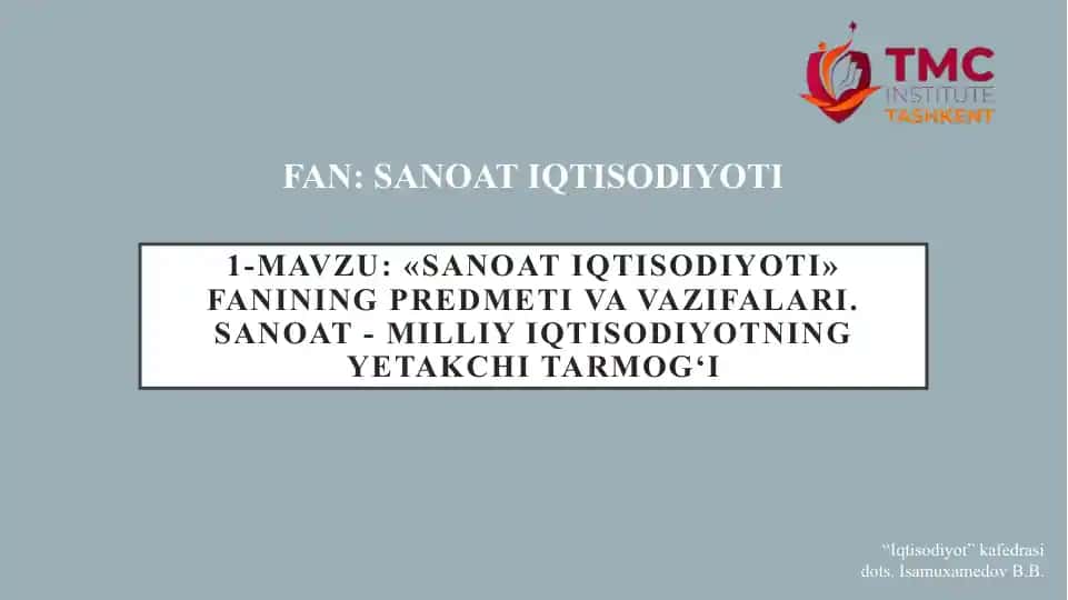 Sanoat iqtisodiyoti