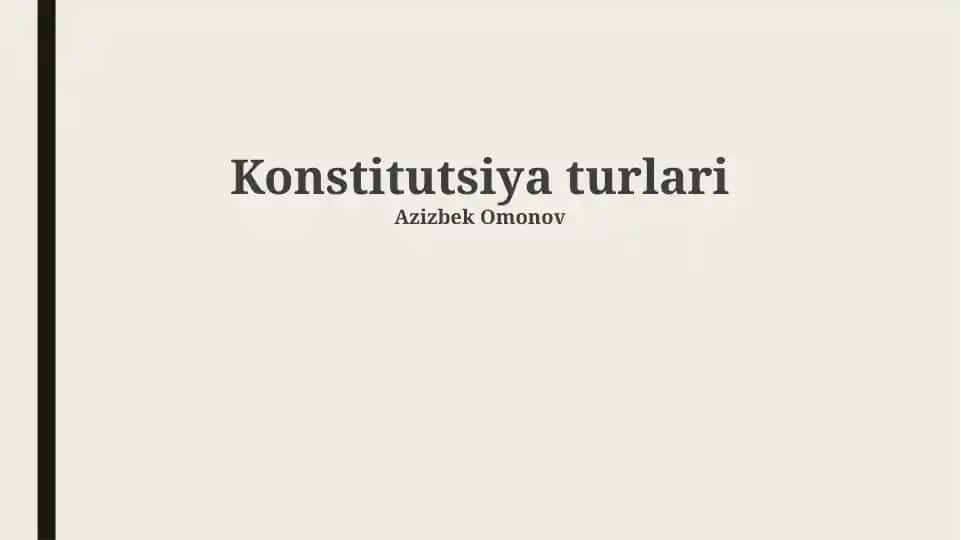 Konstitutsiya turlari