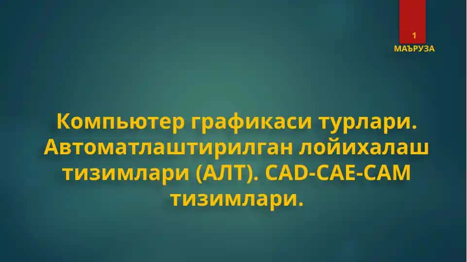 Компьютер графикаси турлари
