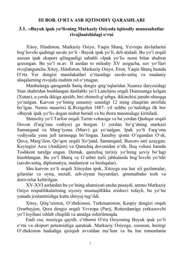 Buyuk ipak yo‘li tarixi
