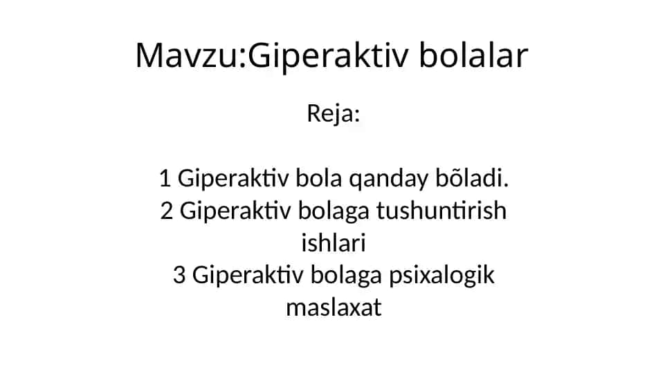 Giperaktiv bolalar