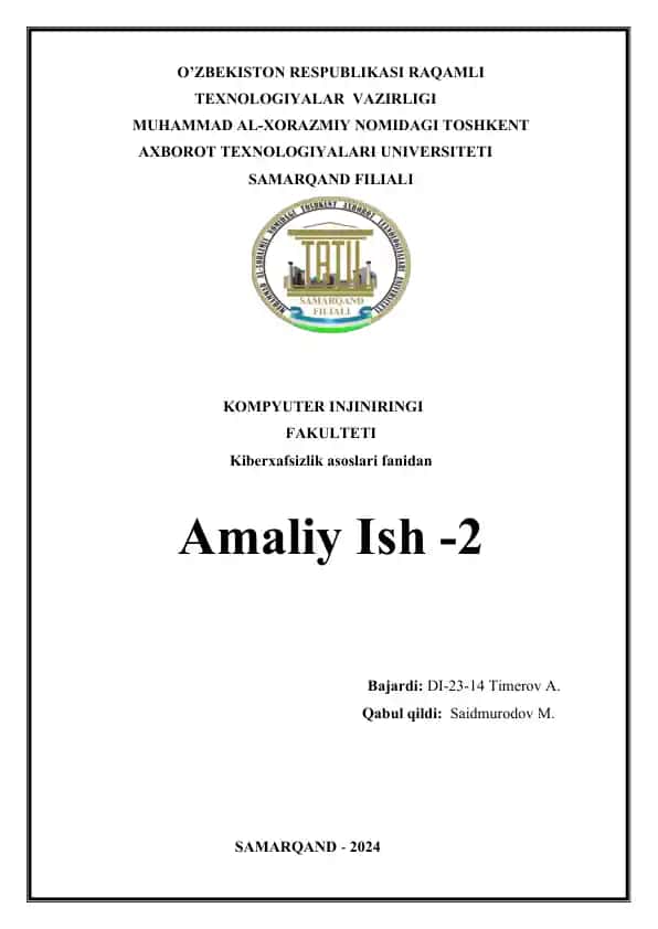 Amaliy Ish -2