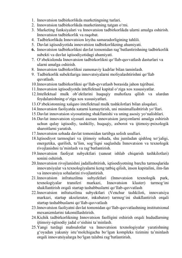 Innovatsion tadbirkorlikning Markaziy Maqsadlari