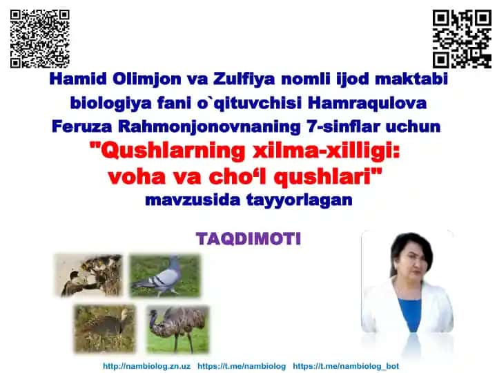 "Qushlarning xilma-xilligi: voha va cho‘l qushlari"