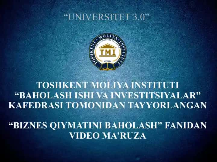 "BIZNES QIYMATINI BAHOLASH"