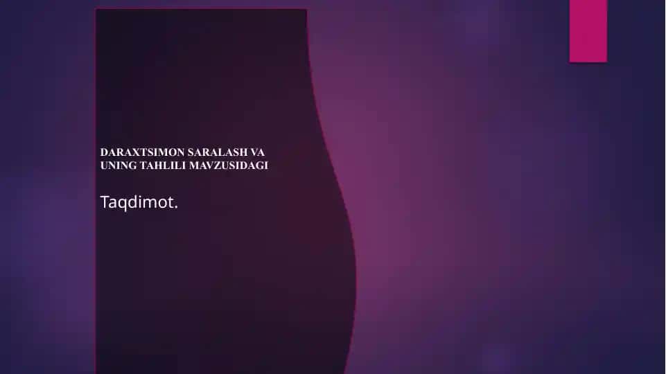 DARAXTSIMONSARALASH VA UNINGTAHLILI
