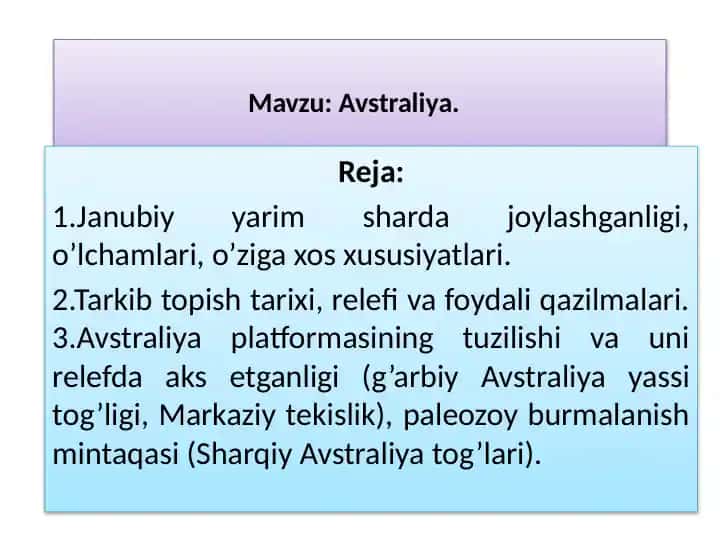 Avstraliya haqida tushuncha