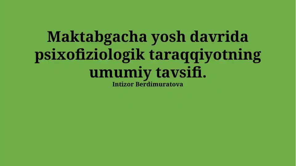 Psixofiziologik Taraqqiyot