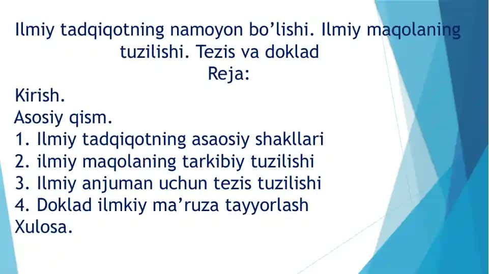 Ilmiy tadqiqotning namoyon bo'lishi