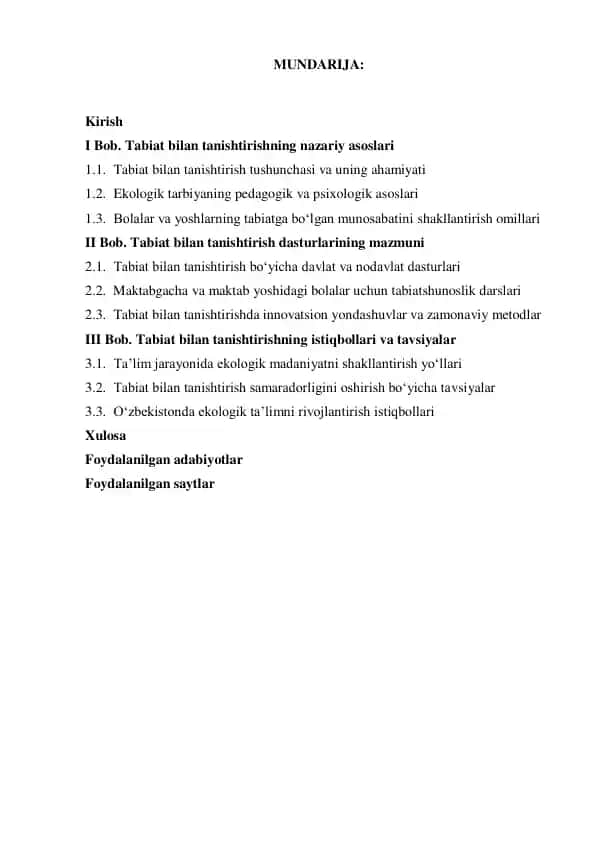Tabiat bilan tanishtirish