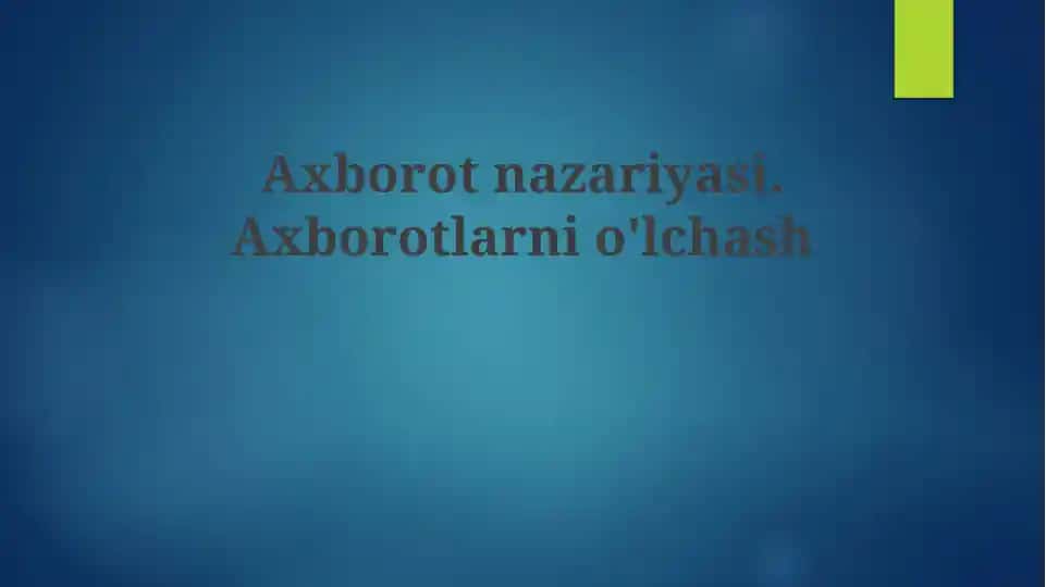 Axborot nazariyasi