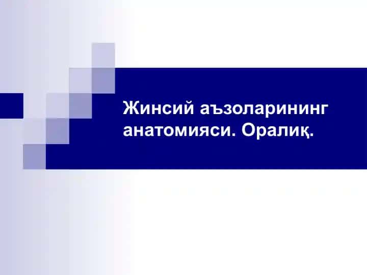 Жинсий аъзоларининг анатомияси