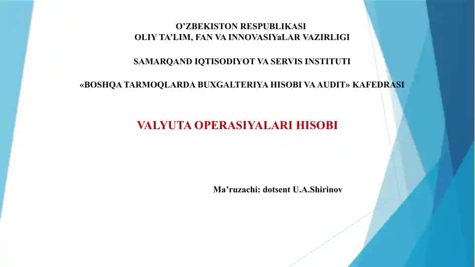 Valyuta operatsiyalari hisobi