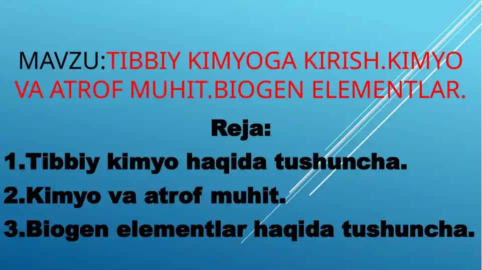 Tibbiy Kimyo