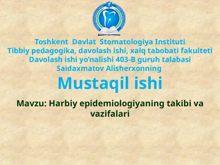 Harbiy epidemiologiya