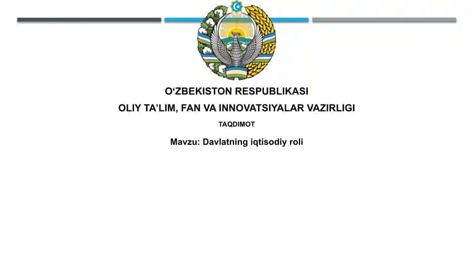 Davlatning iqtisodiy roli