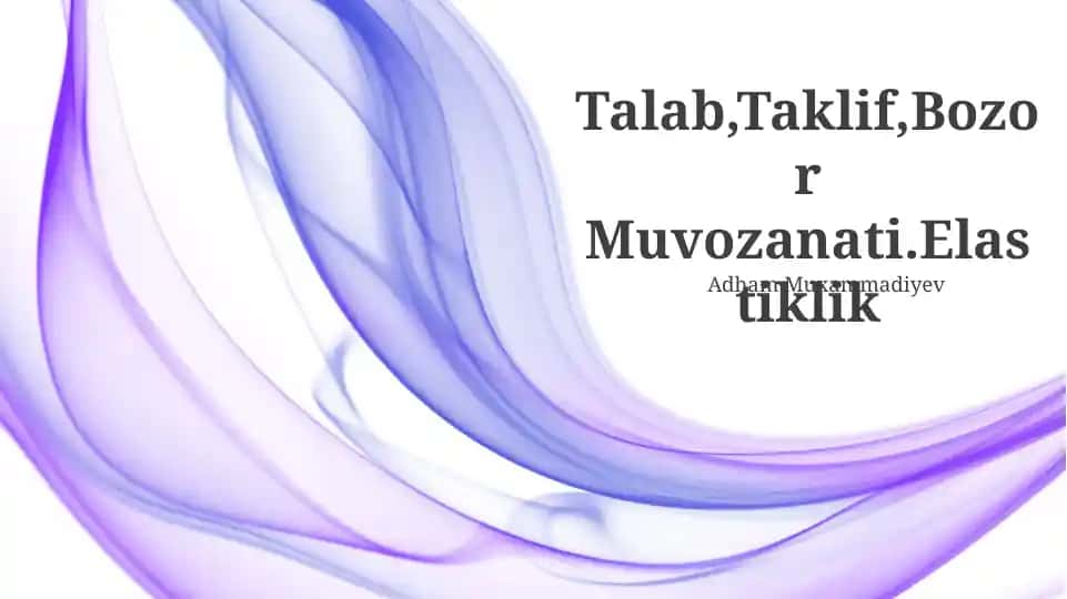 Talabga ta'sir qiluvchi omillar