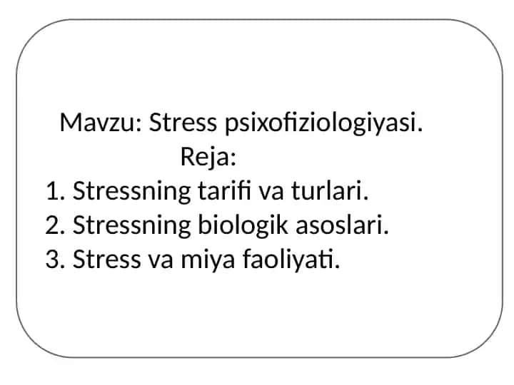 Stress psixofiziologiyasi