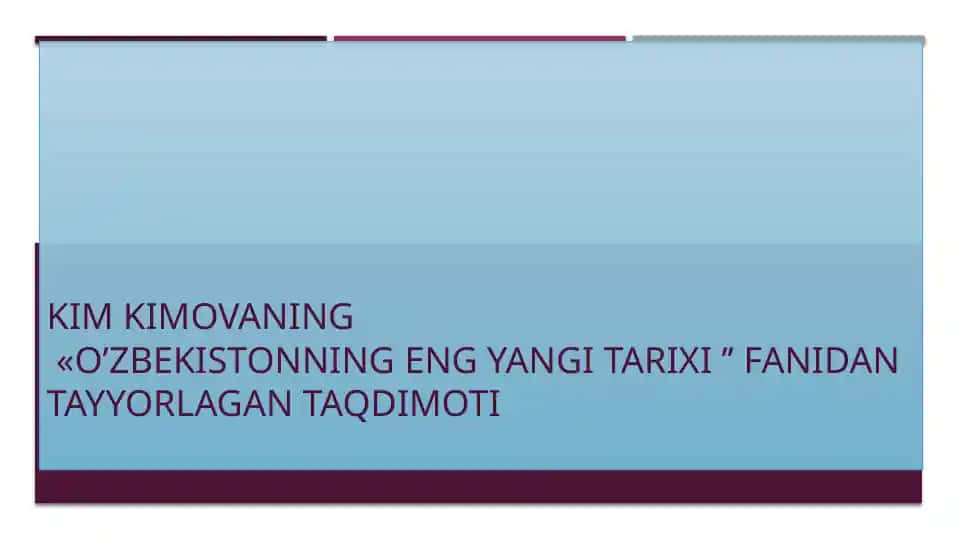 O'zbekistonning XX asr 80-yillari ta'rikhi