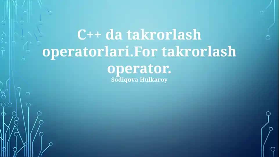 C++ da takrorlash operatorlari