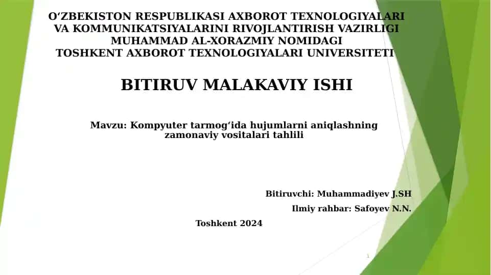 Kompyuter tarmoq hujumlarni aniqlash