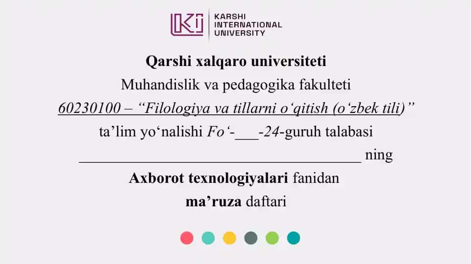 Axborot texnologiyalari fanidan ma’ruza daftari: LMS maqsad va tuzilmasi va Moodle’da o‘quv kontentlarini tayyorlash va nashr etish