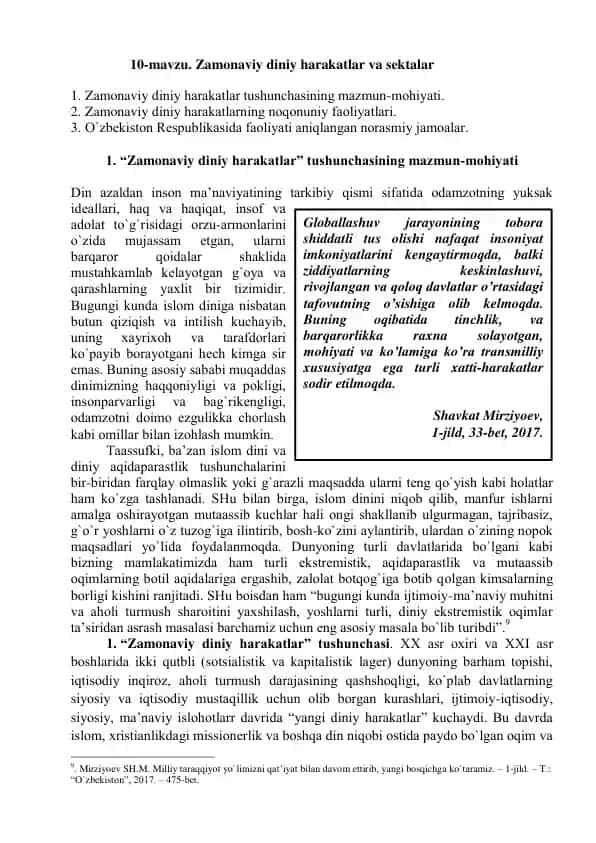 Zamonaviy diniy harakatlar va sektalar