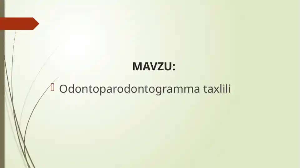 Odontoparodontogramma taxlili