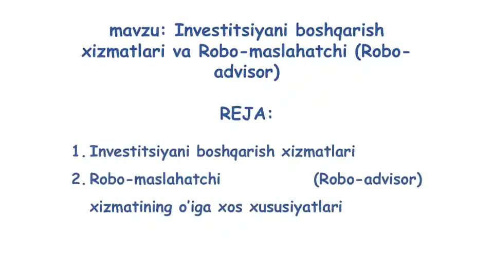 Investitsiyaniboshqarishxizmatlari