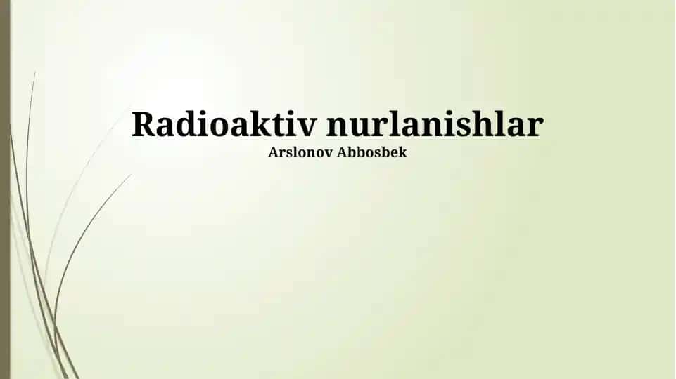 Radioaktiv nurlanishlar