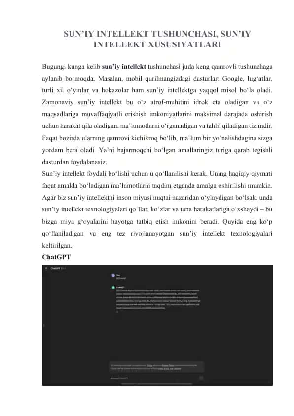 Sun’iy intellekt tushunchasi