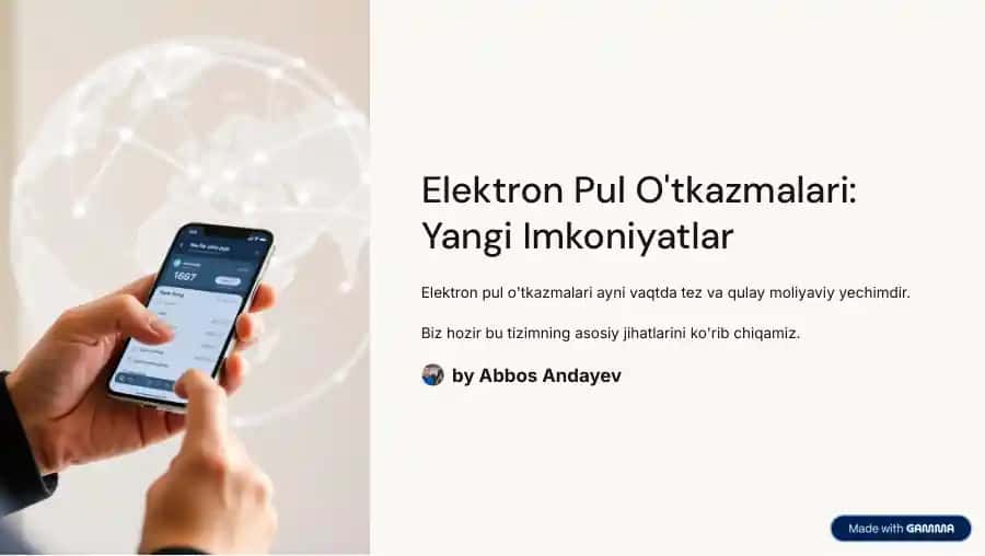 Elektron Pul O'tkazmalari: Yangi Imkoniyatlar