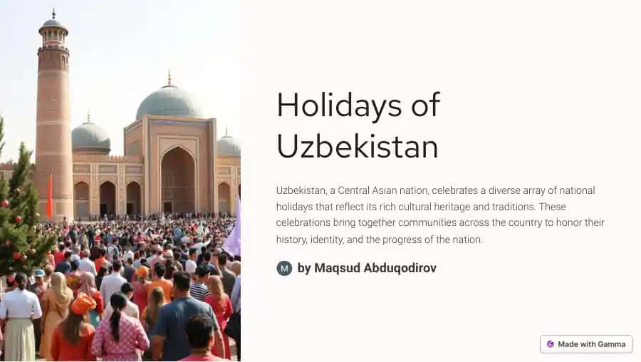 Holidays of Uzbekistan