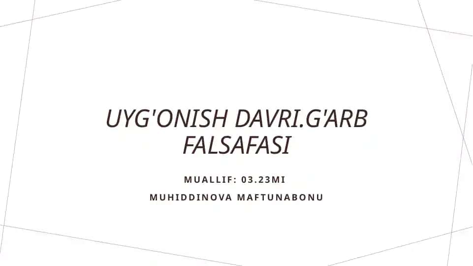 Rinascimento'ga kirish