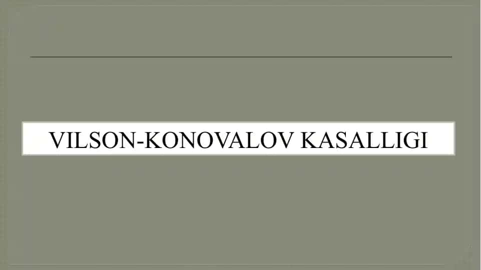 Vilson-Konovalov kasalligi