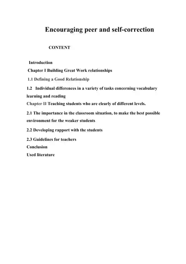 Encouraging peer and self-correction