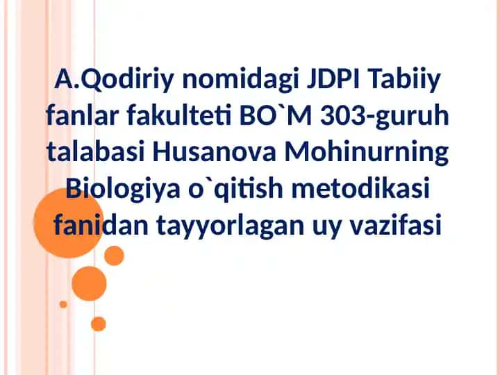O'quvchilarning mustaqil ishini tashkil etish metodikasi