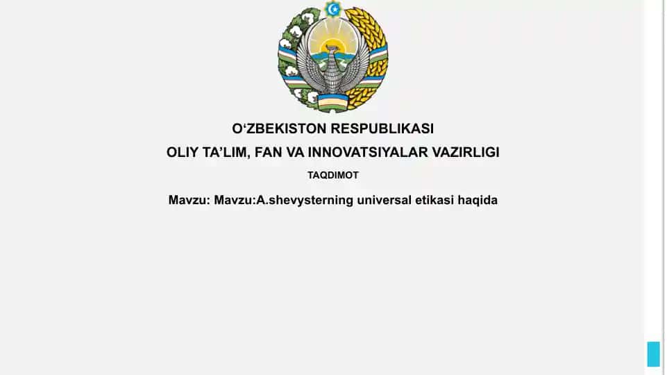 A.shevysterninguniversaletikasihaqida