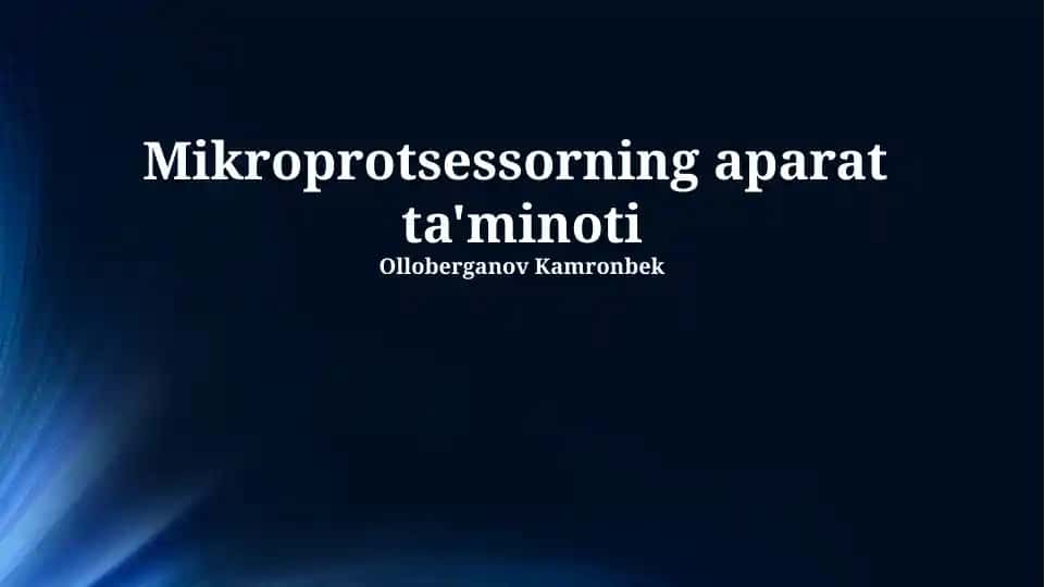 Mikroprotsessorning aparat ta'minoti