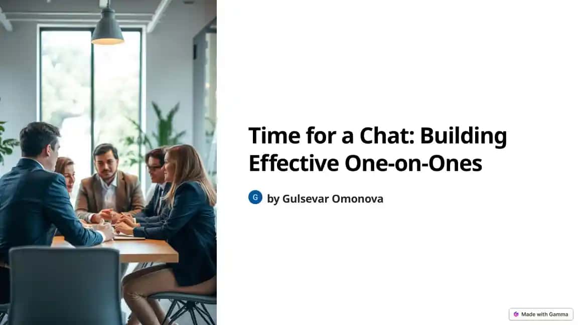 Time for a Chat: Building Effective One-on-Ones