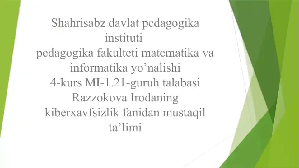 Identifikatsiya va autentifikatsiya
