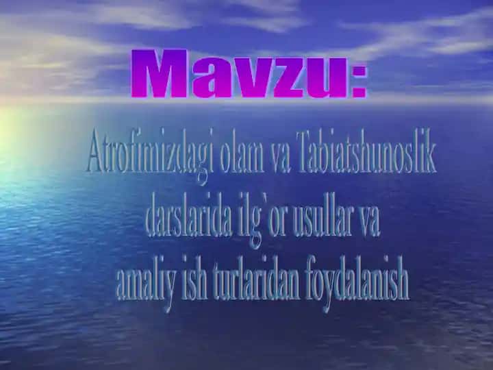 Tabiatshunoslik darslari