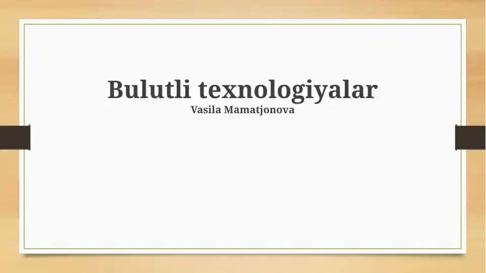 Bulutli texnologiyalar