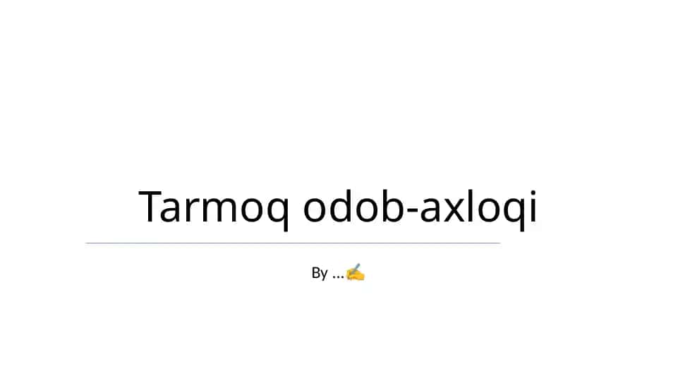 Tarmoq odob-axloqi