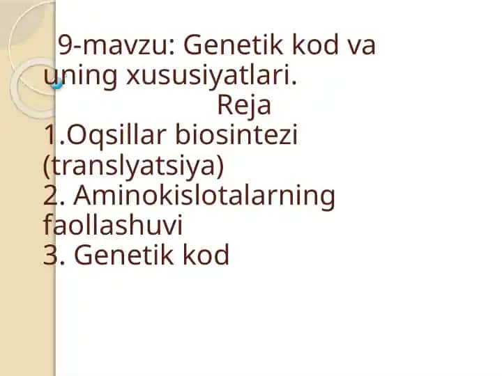 Genetikkod.Izoh