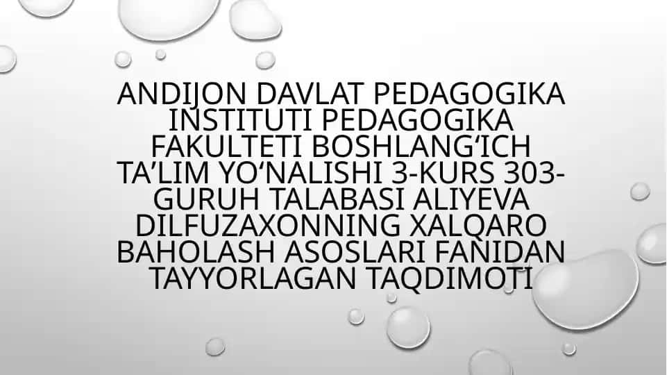 Xalqaro baholash asoslari