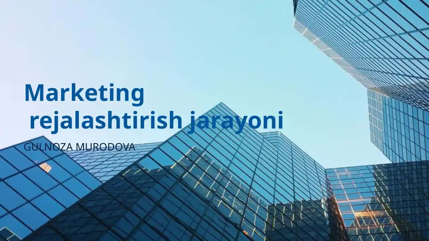 Marketing rejalashtirish jarayoni