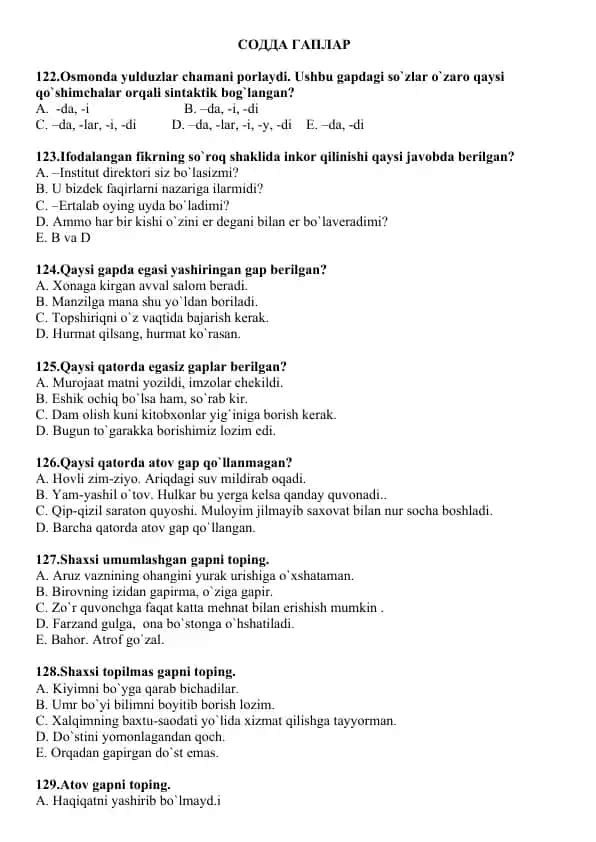 Sodda gaplar