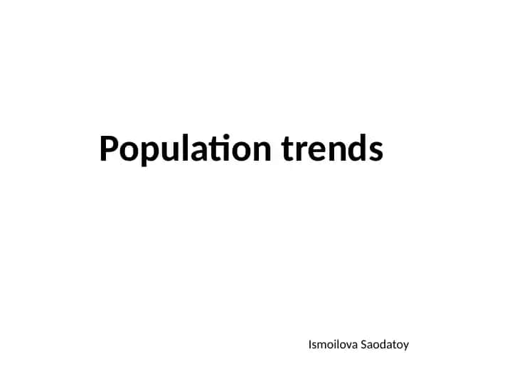Population trends